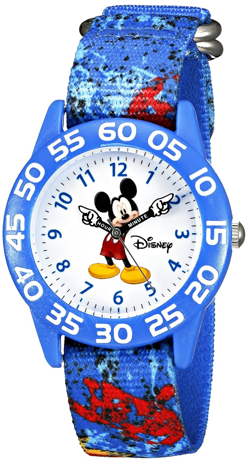 disney 儿童 w002458米老鼠时间老师模拟显示屏模拟石英蓝色手表